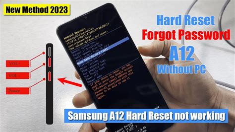 a12 factory reset without pin.
